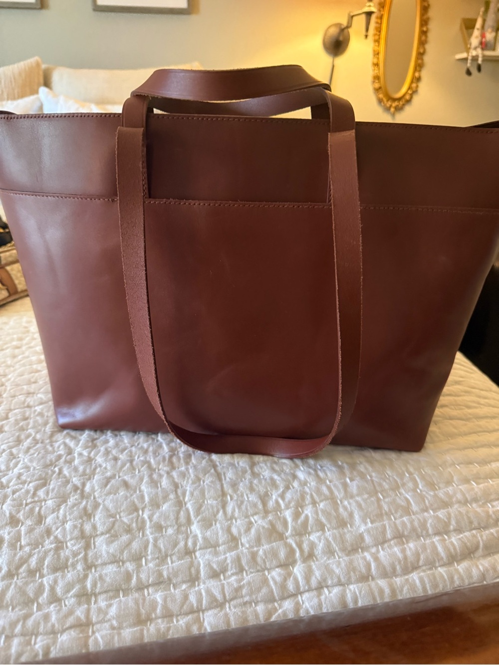 Madewell transport zip top leather tote